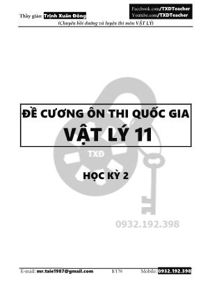 Đề cương ôn thi Quốc gia Vật lý 11 - Học kỳ 2 - Trinh Xuân Đông